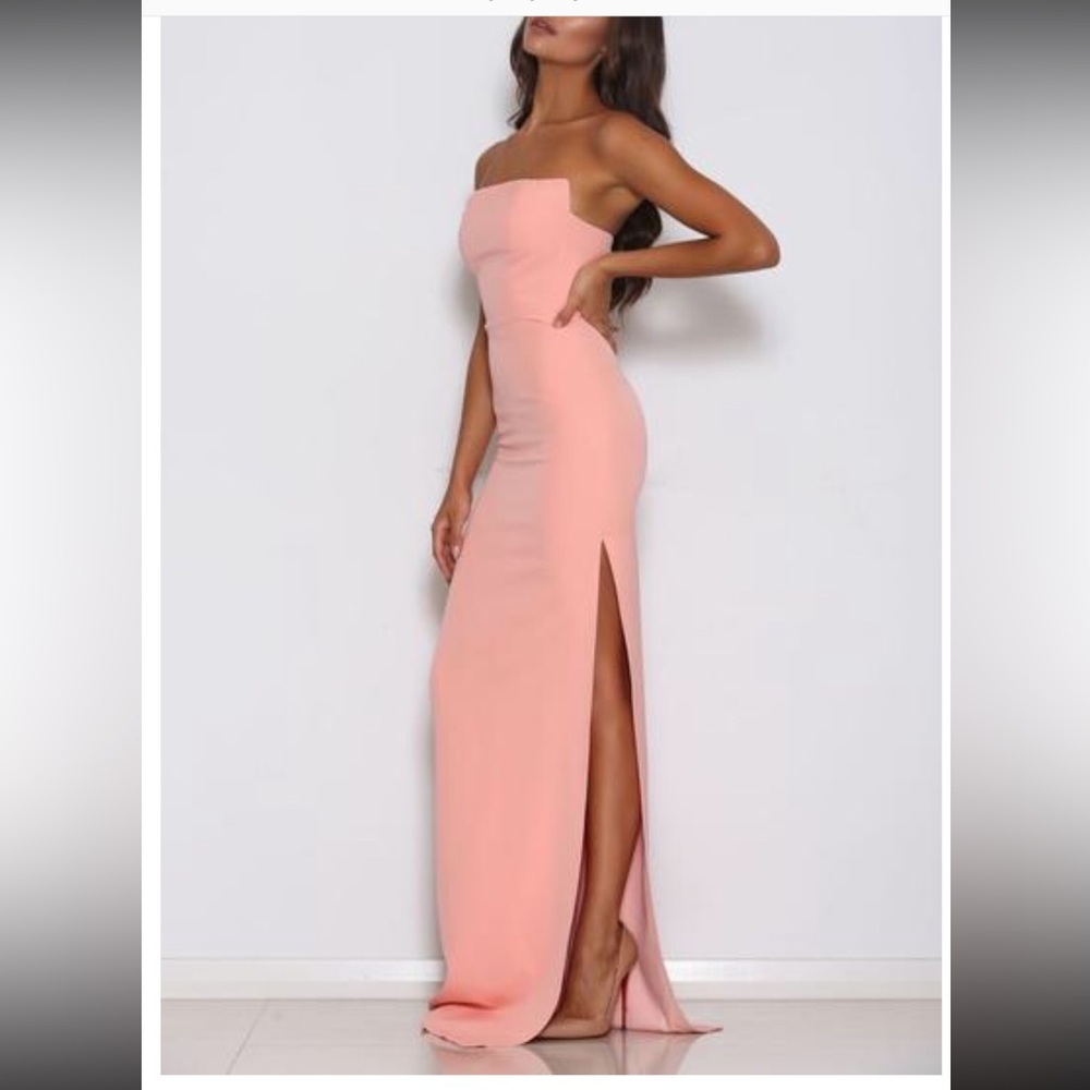 Abyss By Abby Strapless Pink Maxi Dress